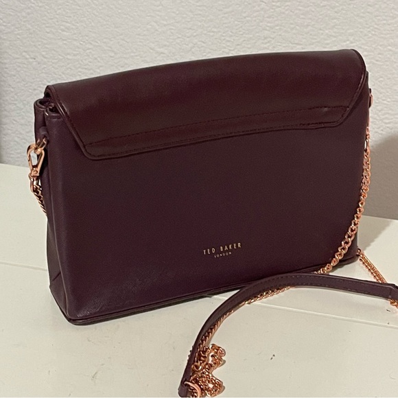 Ted Baer Keellii purple chain shoulder strap faux leather purse Easter Spring - Picture 5 of 14